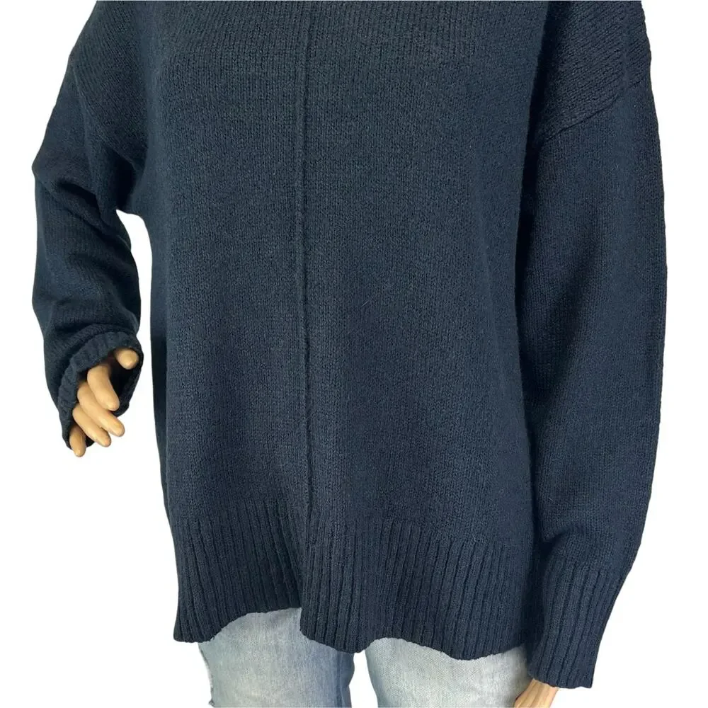 J. Crew Mockneck Boyfriend Sweater Deep Indigo CP356 Size L